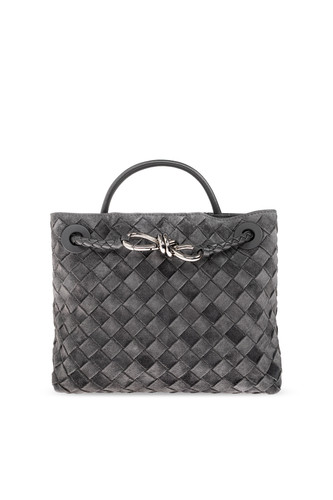 BOTTEGA VENETA $4900 Small Andiamo Obsidian Gray Top Handle Bag New & Authentic