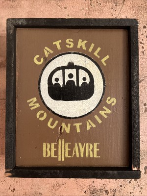 Belleayre Mountain Ski Sign Rustic Hand Made Vintage Reclaimed Wood 7 -9 