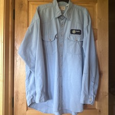 Tyndale FR Blue Flame Resistant Long Sleeve Button Up USA Shirt Men's 3XL Flaw