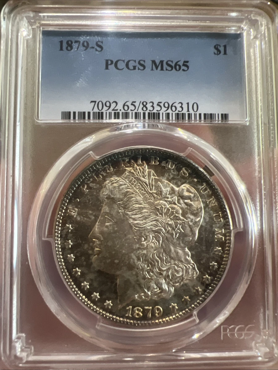 PCGS Certified MS 65 Graded 1879 Year Morgan US Dollars (1878-1921