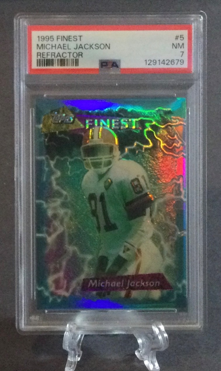 1995 Topps Finest Refractor #5 Michael Jackson PSA 7 NM Cleveland Browns rare