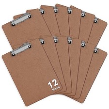 Clipboards, 12 Pack Hardboard Office Clipboards, Low Profile Clip, 12 PACK