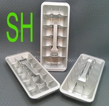 3 Vintage Ice Cube Trays Metal General Electric GE Mini-Cube Aluminum 1960s