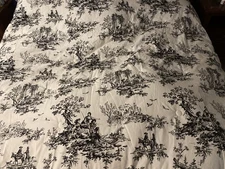 THOMASVILLE HOME BOUVIER TOILE BED SPREAD BLACK /WHITE 96X112 BEDDING NWOT KING