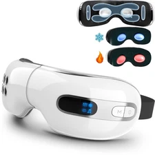 Eye Massager with Heat and Cooling for Migraines, Dry Eyes, Dark Circles, Rec...