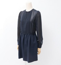 VALENTINO Valentino Dress Size 38 Mixed Material Dress Tuck