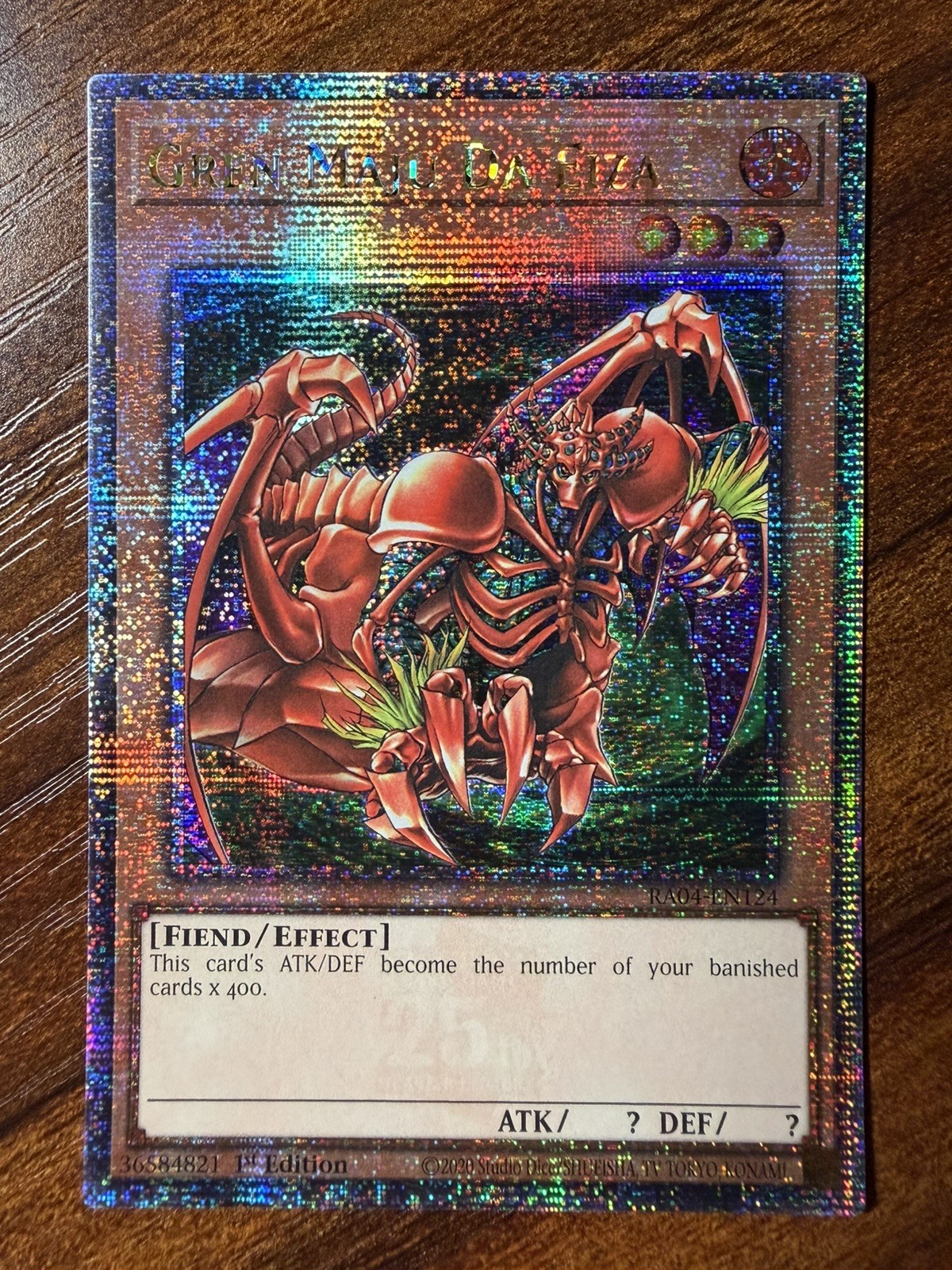 Gren Maju Da Eiza RA04-EN124 YuGiOh Quarter Century Stampede trading card — raw and PSA graded price guide