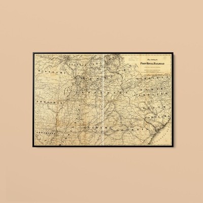 Vintage Maps - Port Royal Railroad - Art Print on Paper or Canvas