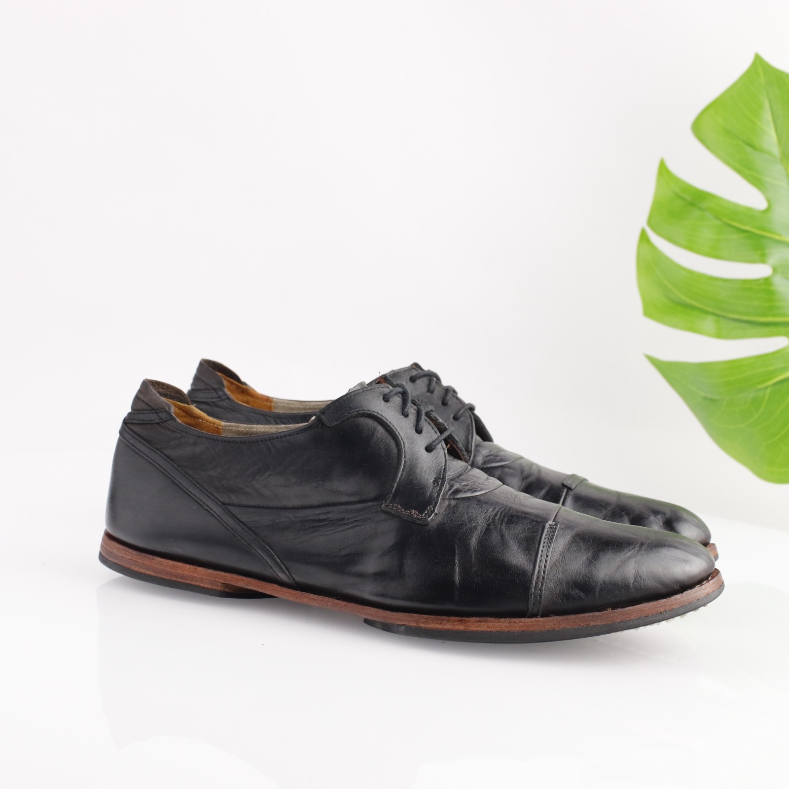 SAOLA Timberland Boot Company scarpa da uomo Wodeho Oxford taglia 10 in pelle nera punta a cappuccio