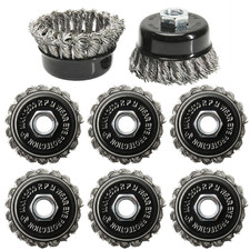 8 Pack 3 Inch Stainless Steel Wire Wheel Cup Brush for Angle Grinder, Twist Knot