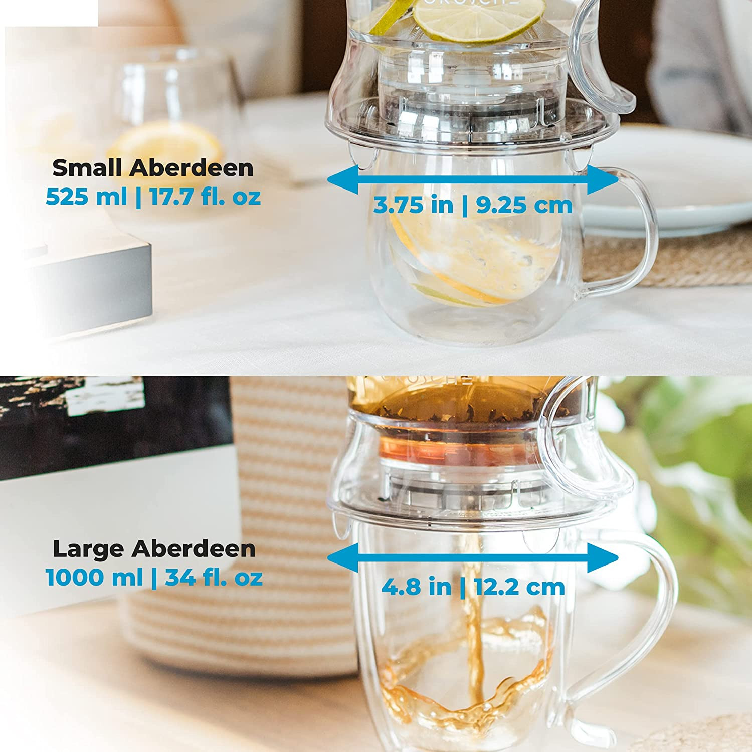 Aberdeen Tea Infuser Teapot & Smart Tea Maker - Bpa-Free, Drip-Free Design | Coa