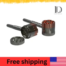 Pack Of 3 Six Shooter Pipe With Grinder – Durable Portable Set | Unique Design