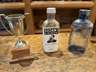 Small Trophy Cup, Sloans Liniment Medicine Bottle, Mrs. Stewart’s Blueing Bottle — photo 1