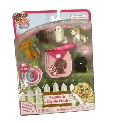 Puppy In My Pocket Pink Clip-On 6 Puppies SET 3 NEW