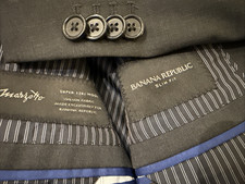 Banana Republic Blazer Men's 40R Gray Marzotto Super 120s Wool