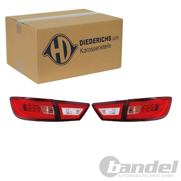 Diederichs Tuning LED RÜCkleuchten Satz Klarglas ROT Passend FüR Renault Clio-image