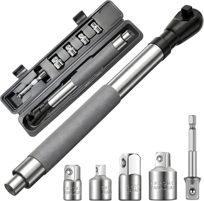 Offset Extension Wrench Impact, Right Angle Ratchet Extender for Tight Spaces, S