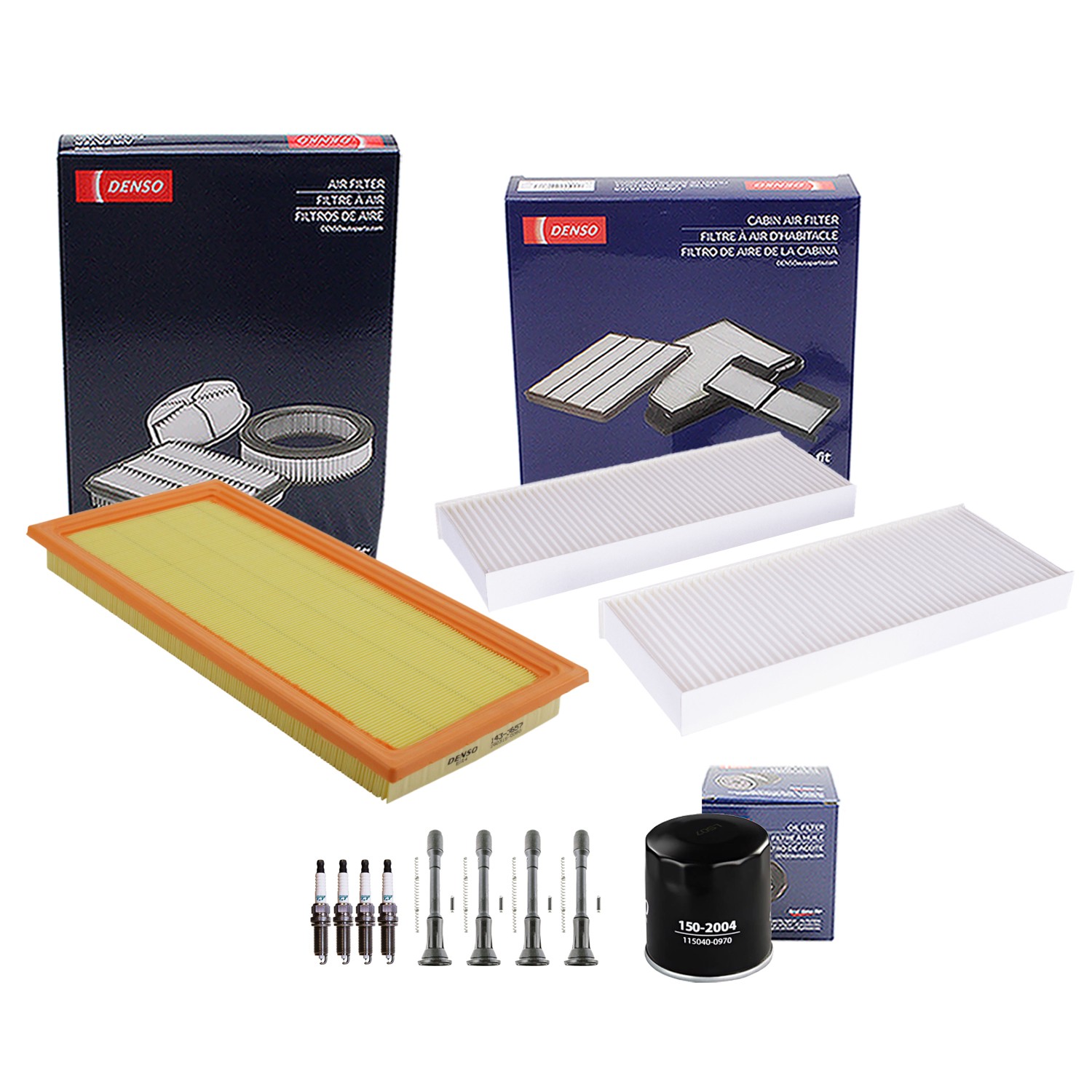 Denso Tune Up Kit 4 Spark Plugs  Boots Kit for Nissan Frontier SE SV XE 2.5L L4