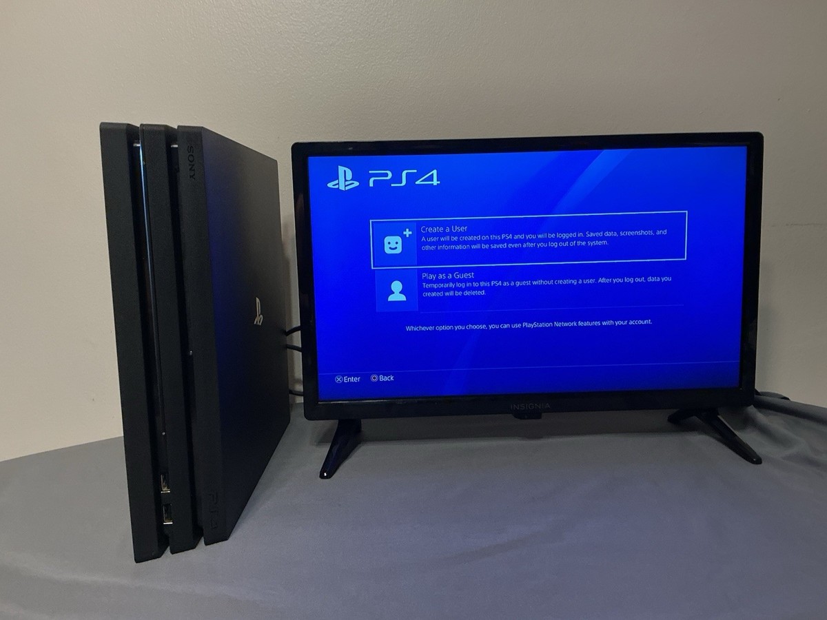 Sony PlayStation 4 Pro PS4 1TB Black Console W/2 Controllers and 5 