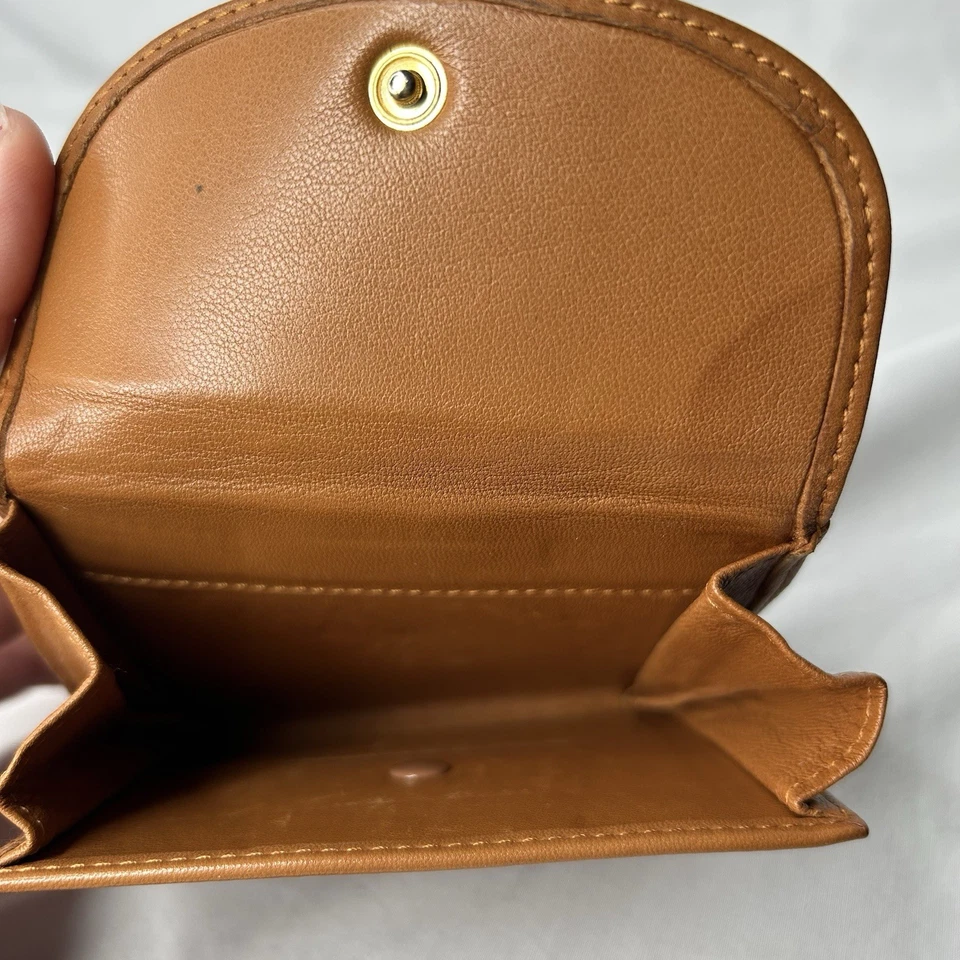 Бумажник складной двойной Loewe коричневый кожаный с монограммой и отделением для монет - Изображение 3 из 4