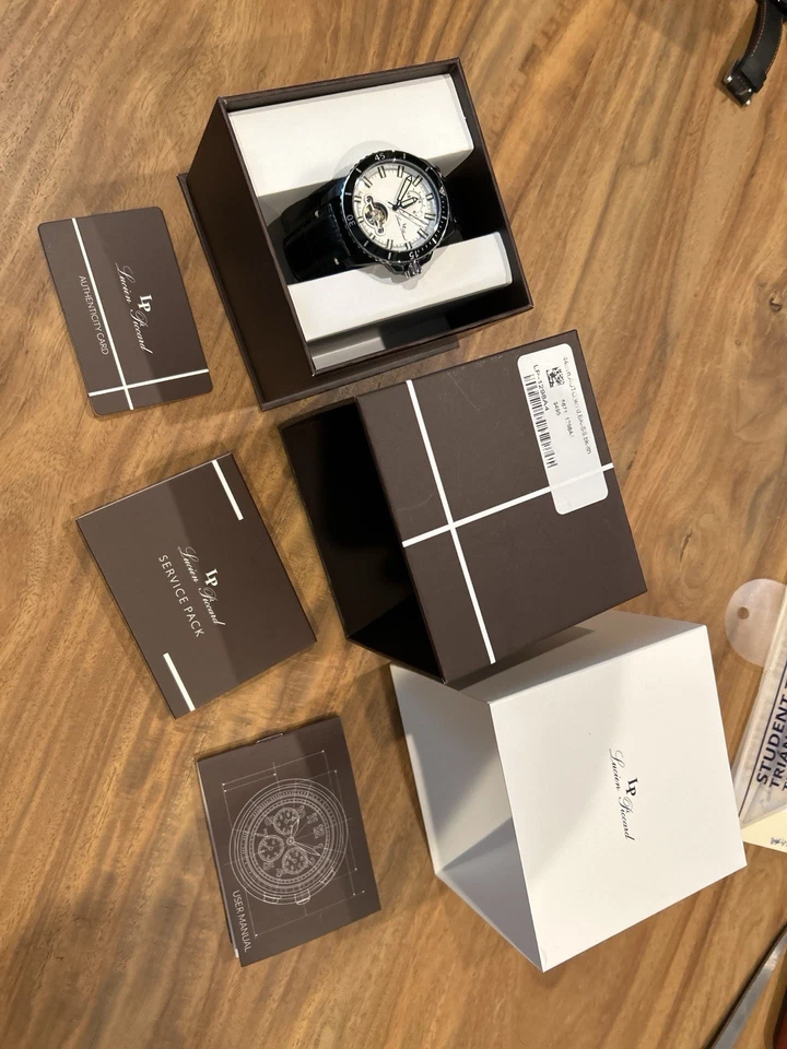 Reloj pulsera Lucien Piccard LP-1298A4 automático 44 mm corazón abierto esfera blanca para hombre” Foto 2 de 4