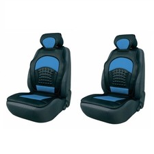 2 x Komfort Automax Sitzbezug Sitzauflage blau schwarz mit Rückenstütze Auflage