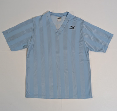 Puma Vintage 80s Soccer Sky Blue SV Buckenhofen #8 Size L Made In West Germany