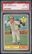 1961 Topps BB Card #276 Ray Rippelmeyer Cincinnati Reds ROOKIE RC PSA 8 NM-MT. rookie card picture