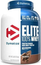 Dymatize Elite 100% Whey Protein Powder - Rich Chocolate - 5 LBS - EXP 12/25