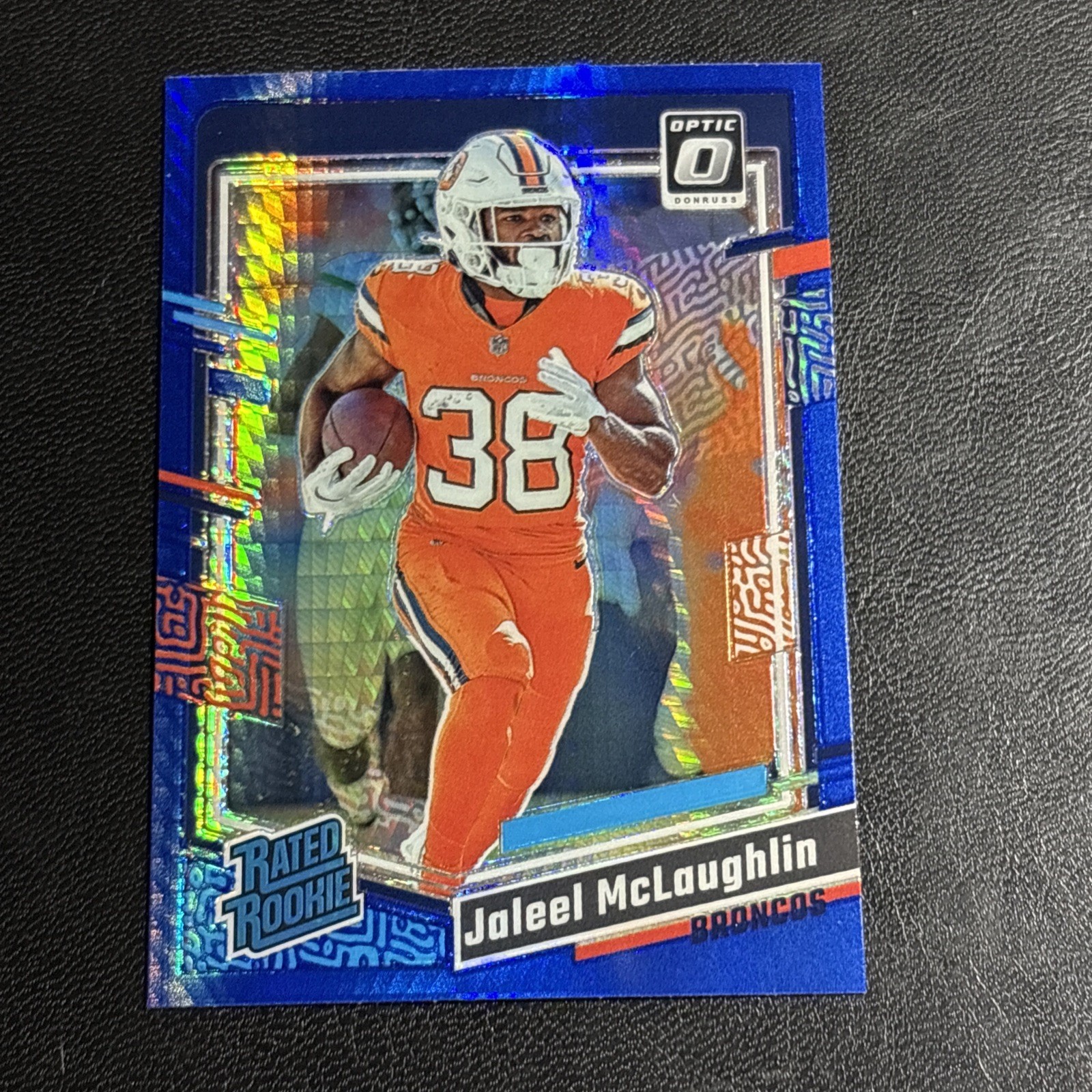 2023 Donruss Optic #232 Jaleel McLaughlin🏈Blue Hyper  Rated Rookie Broncos RC 