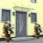 Glasvordach 140/180/210/260/300 x 90 cm Haustürvordach VSG mit Edelstahlhaltern