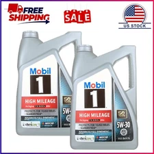 2 Pack, Mobil 1 High Mileage Full Synthetic Motor Oil 5W-30, 5 Quart