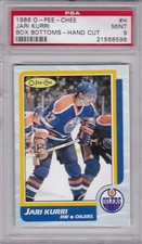 1986 OPC Box Bottoms #H JARI KURRI (HOF) PSA 9 MINT o-pee-chee Edm OILERS TOUGH!