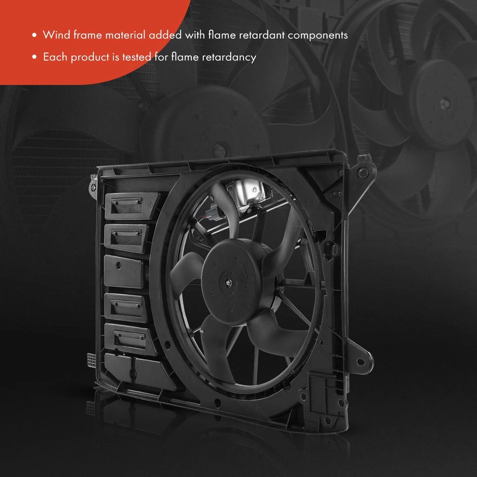 Ventilador de refrigeración del radiador con conjunto de cubierta para Ford Fusion 2013-2020 Lincoln MKZ Foto 3 de 4