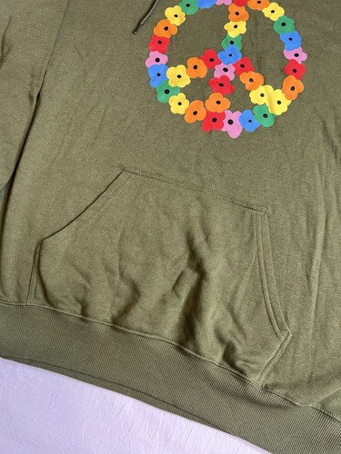 Pride The Phluid Project Peace Sign Green Hoodie- Women's Size Large - Picture 6 of 8