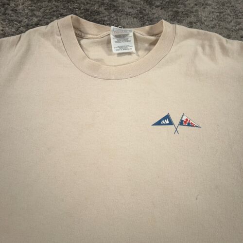 Vintage Mexico Shirt Mens XL Beige Crew Neck Veracruz Yachting Art Tee Logo Y2K - Picture 4 of 13