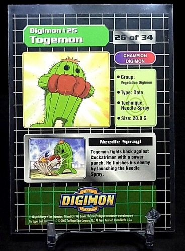 1999 Upper Deck Digimon Animation Edition Prisms #26 Togemon - Picture 2 of 2