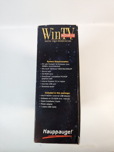 Vintage HAUPPAUGE WINTV Nova-t USB Model 908 Digital Video Broadcasting Boxed - Picture 5 of 9