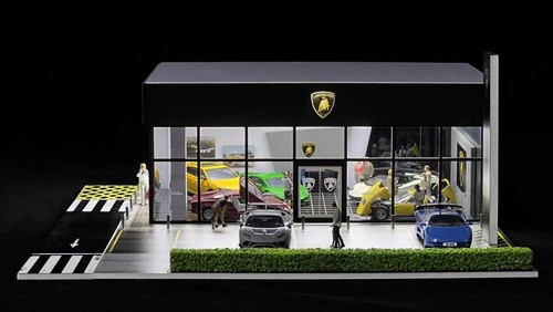 1/64 Diorama Car Garage Model LED Lighting Car Showroom Display Scene Model Gift - Picture 57 of 146