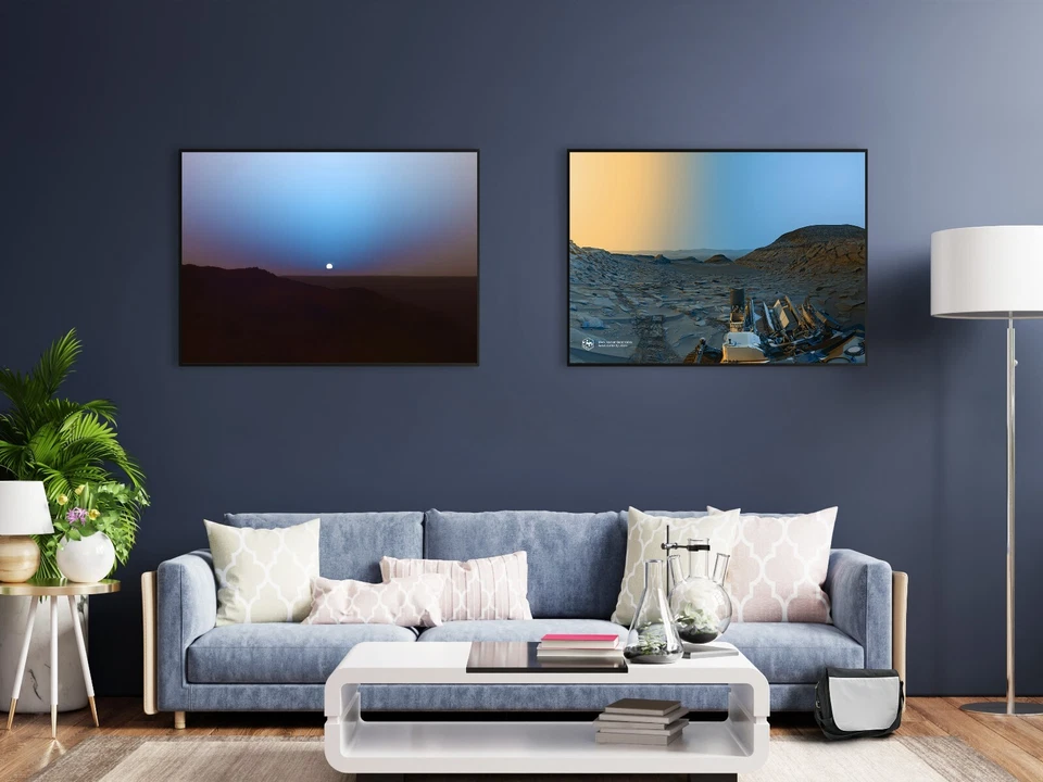 Mars Sunrise Poster, Blue tone — NASA Spirit Rover Photo (2005), space poster - Image 2 of 4