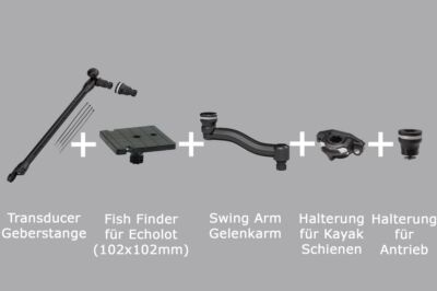 Set: Kajak Native Echolot-Kit Geberstange + Plattform (102x102) + 2x Halterungen