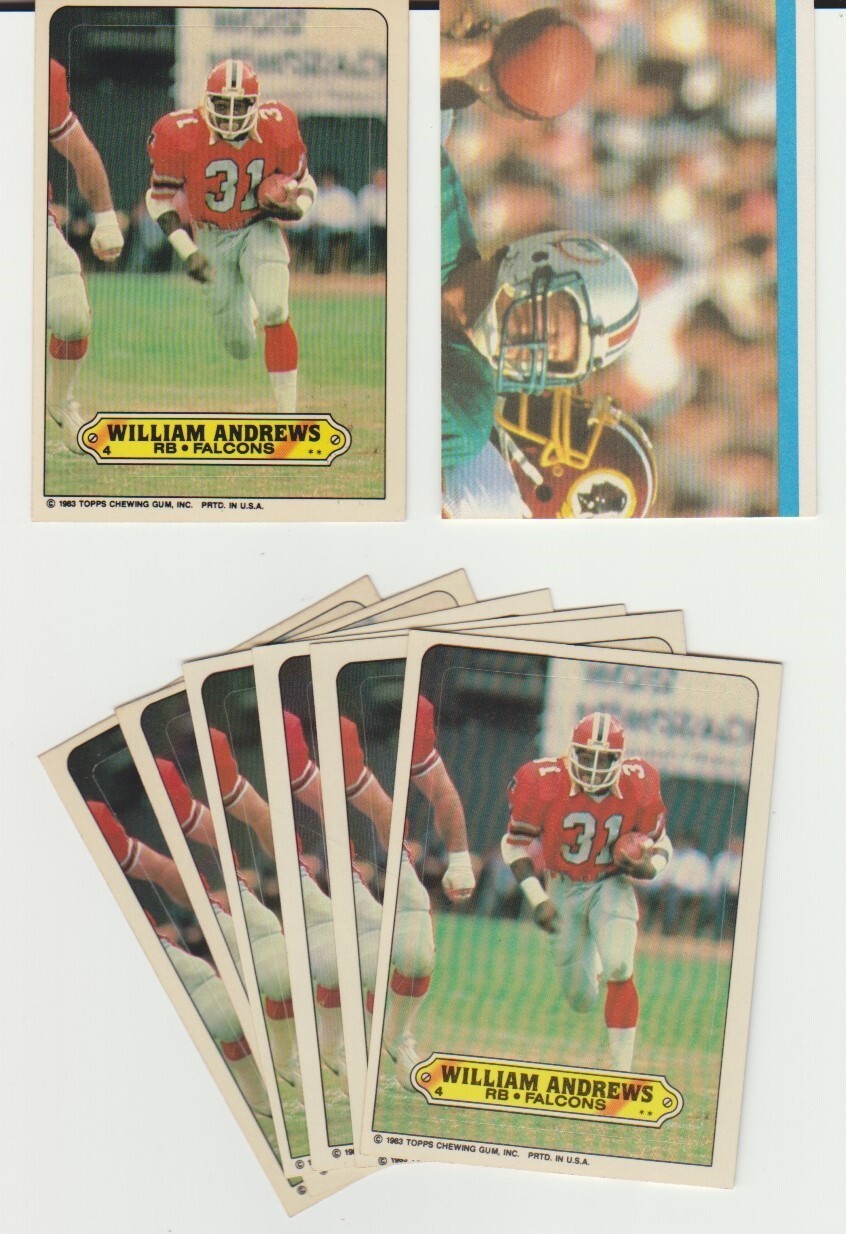 William Andrews 1983 Topps Sticker Inserts #4, Atlanta Falcons | eBay