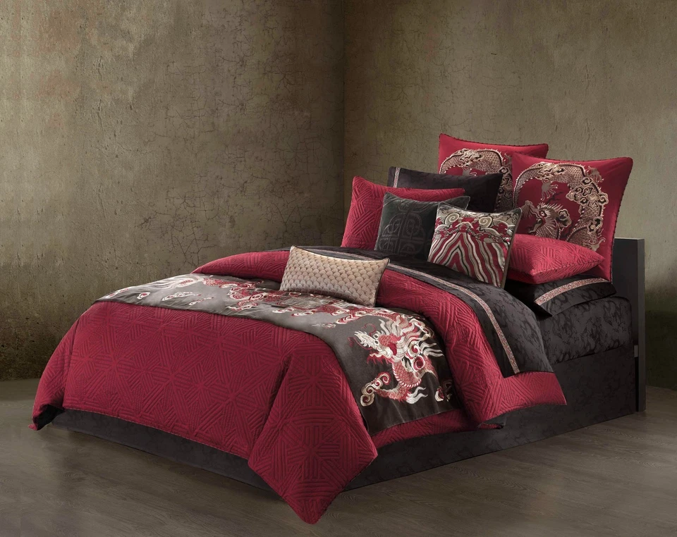 Edredom One Natori Fretwork dragão farsa padrão ou king NA11-2265,NA11-2266 - Imagem 2 de 2