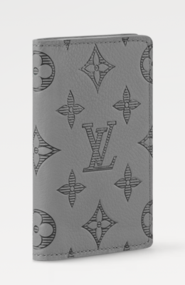 Louis Vuitton Monogram Shadow Grey Leather Logo Pocket Organizer