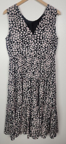 J. Crew Women's Sz. M Ditzy Floral Chiffon Tiered Midi Dress - Picture 5 of 6