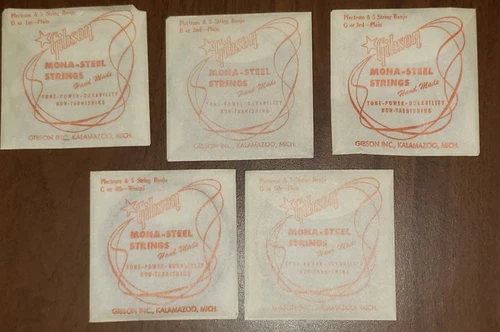Gibson 5 String Banjo Strings Set #573 Mona Steel Hand Made in USA Vintage NOS