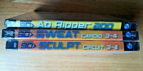 3 Power 90 DVDs Sweat Cardio 3-4 & Sculpt Circuit 3-4 w/ Ab Ripper 200 Sealed - Picture 5 of 5