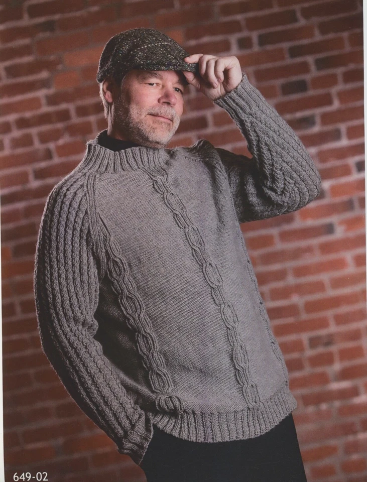 Plymouth Yarn Knitting Pattern Book 649 - Aran Designs for Men (1) & Women (3) - Image 2 of 4