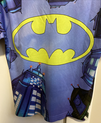 Batman All Over Sublimation Print T-Shirt Size XS 4/5 Bat Signal Gotham City - Picture 10 of 12