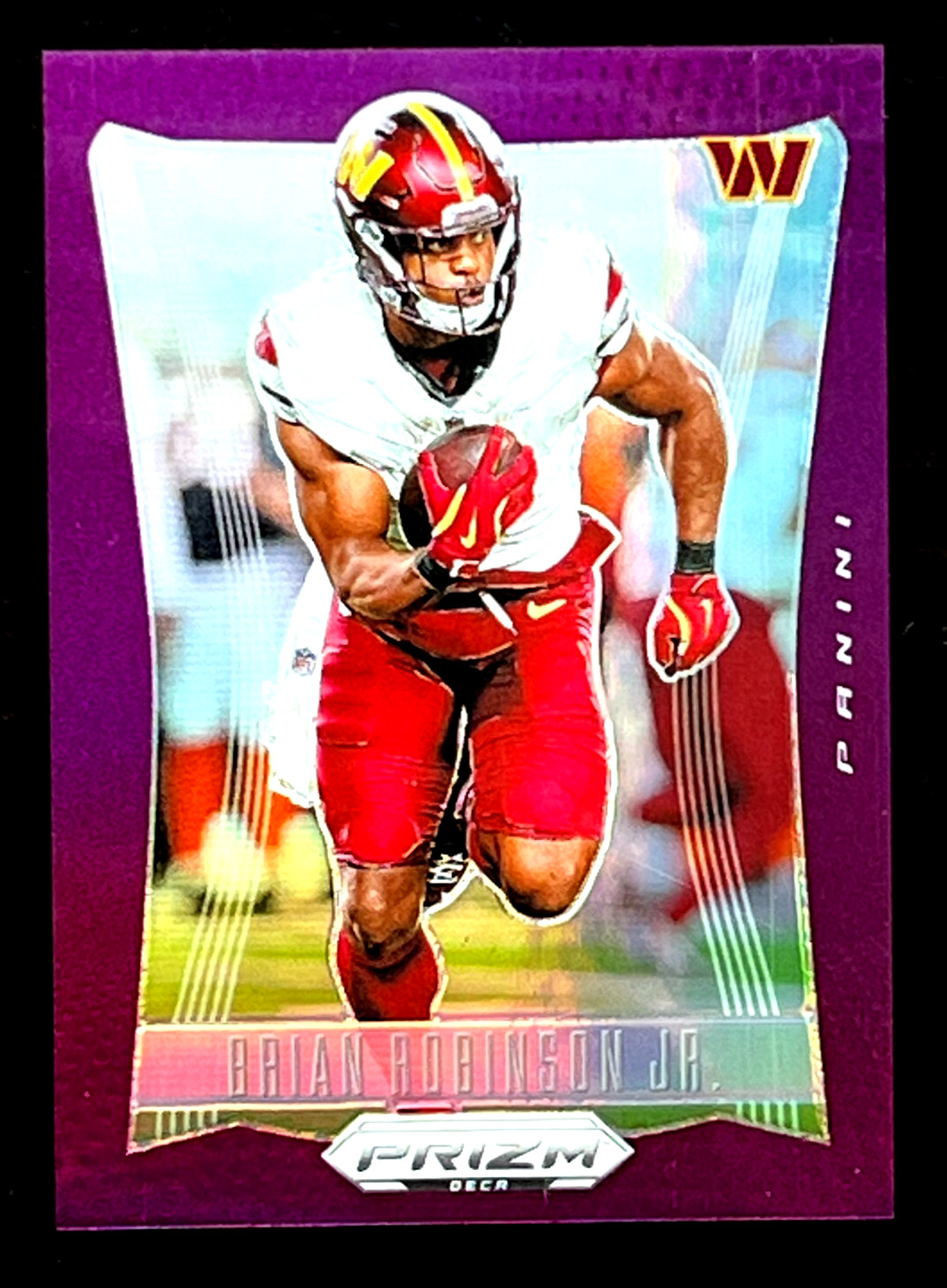 2024 Panini Prizm Deca Brian Robinson Jr. Purple Prizm 80/99 Commanders #291